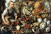 Joachim Beuckelaer Market Woman with Fruit, Vegetables and Poultry oil painting reproduction